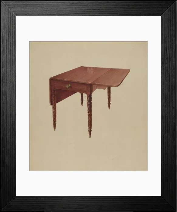 Framed Print : Dining Room Table, c. 1936. Creator: Howard Weld Framed Print : Dining Room Table, c. 1936. Creator: Howard Weld