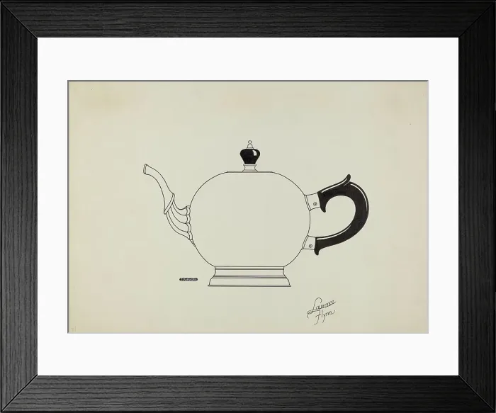 Framed Print : Silver Teapot, c. 1936. Creator: Lawrence Flynn Framed Print : Silver Teapot, c. 1936. Creator: Lawrence Flynn