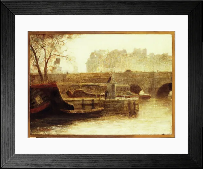 Framed Print : Pont-Neuf and Ile de la Cite, seen from the Quai Conti, 1902. Creator: Mathilde Angele Delasalle Framed Print : Pont-Neuf and Ile de la Cite, seen from the Quai Conti, 1902. Creator: Mathilde Angele Delasalle