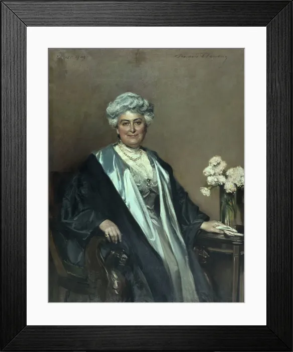Framed Print : Portrait of Madame Soyer, 1909. Creator: Francois Flameng Framed Print : Portrait of Madame Soyer, 1909. Creator: Francois Flameng