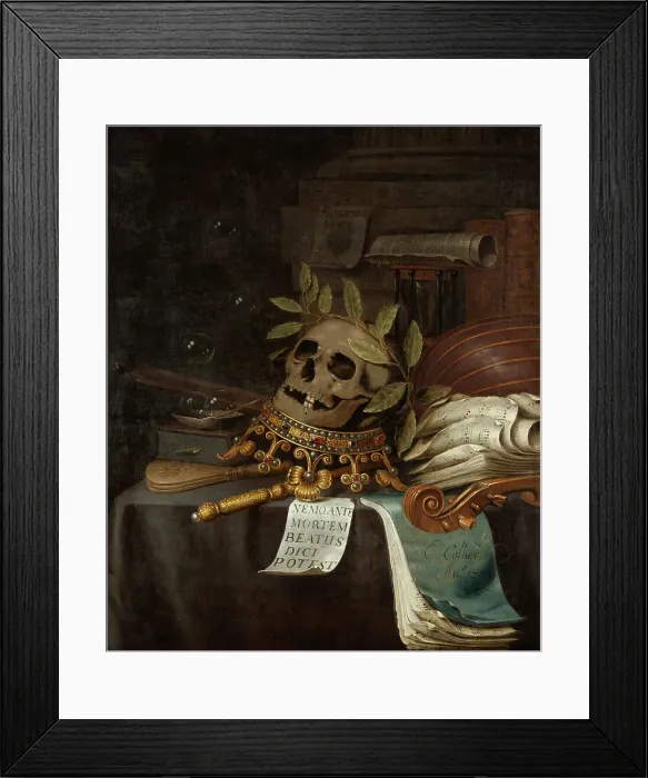 Framed Print : Vanitas Still Life, 1704. Creator: Collier, Edwaert (1642-1708) Framed Print : Vanitas Still Life, 1704. Creator: Collier, Edwaert (1642-1708)
