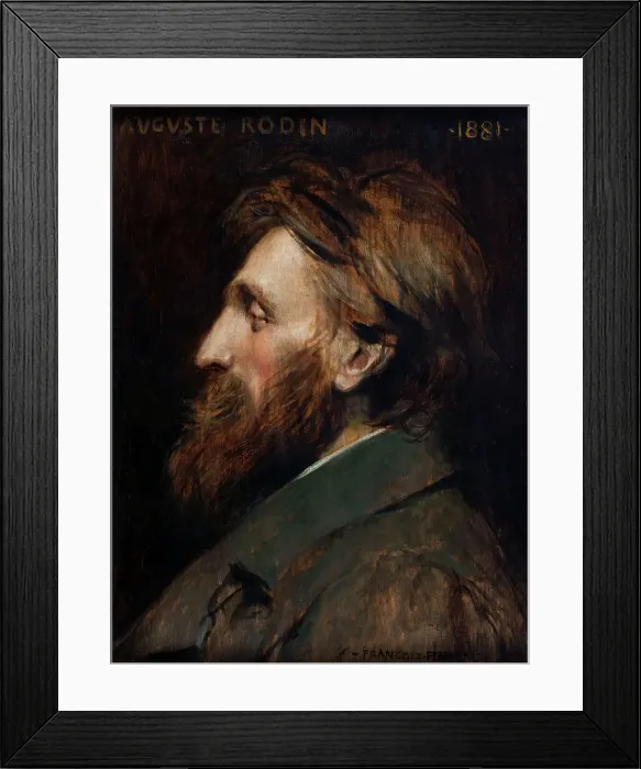 Framed Print : Portrait of Auguste Rodin, 1881. Creator: Francois Flameng Framed Print : Portrait of Auguste Rodin, 1881. Creator: Francois Flameng