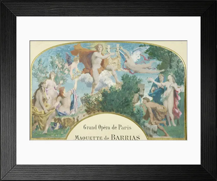 Framed Print : Apollo receiving the Lyre from the hands of music, c1870. Creator: Jules Elie Delaunay Framed Print : Apollo receiving the Lyre from the hands of music, c1870. Creator: Jules Elie Delaunay