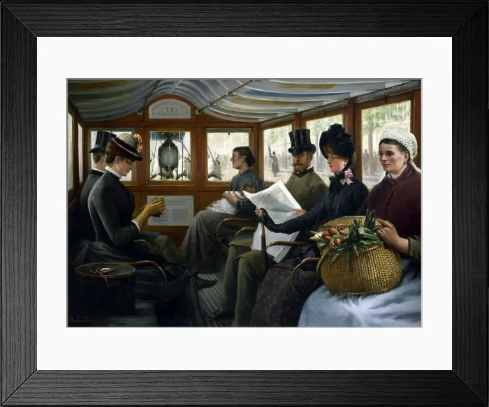 Framed Print : In the omnibus, c1885. Creator: Maurice Delondre Framed Print : In the omnibus, c1885. Creator: Maurice Delondre