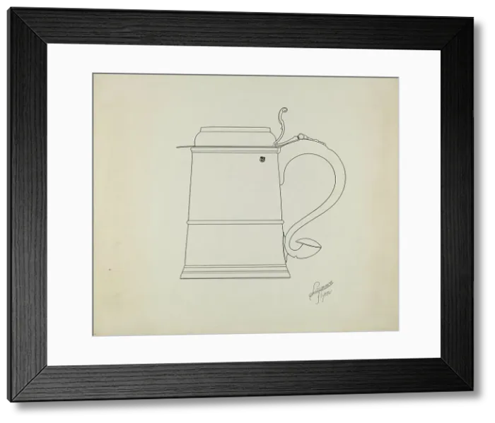 Framed Print : Silver Tankard, c. 1938. Creator: Lawrence Flynn