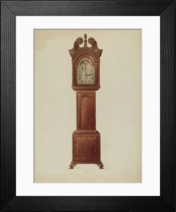 Framed Print : Tall Clock, c. 1937. Creator: Frank Wenger Framed Print : Tall Clock, c. 1937. Creator: Frank Wenger