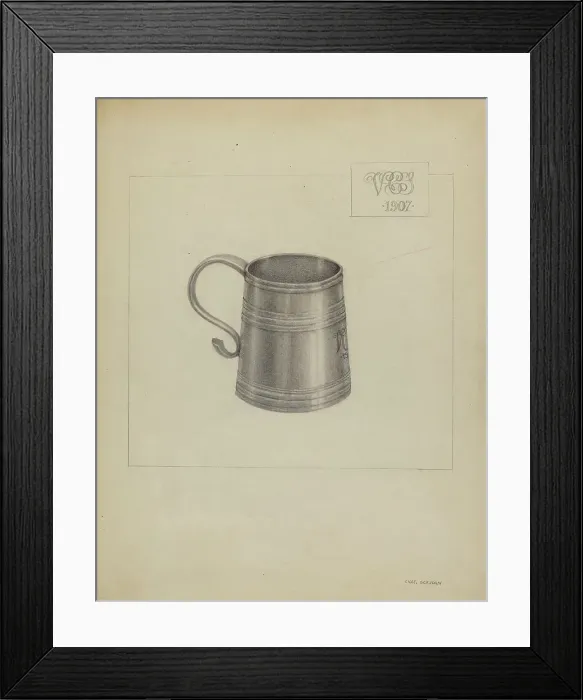 Framed Print : Silver Mug, 1936. Creator: Charles Garjian Framed Print : Silver Mug, 1936. Creator: Charles Garjian