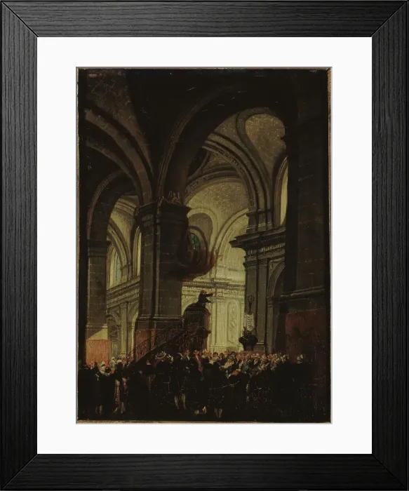 Framed Print : Capuchin sermon in Saint-Roch church, 1780. Creator: Pierre-Antoine Demachy Framed Print : Capuchin sermon in Saint-Roch church, 1780. Creator: Pierre-Antoine Demachy