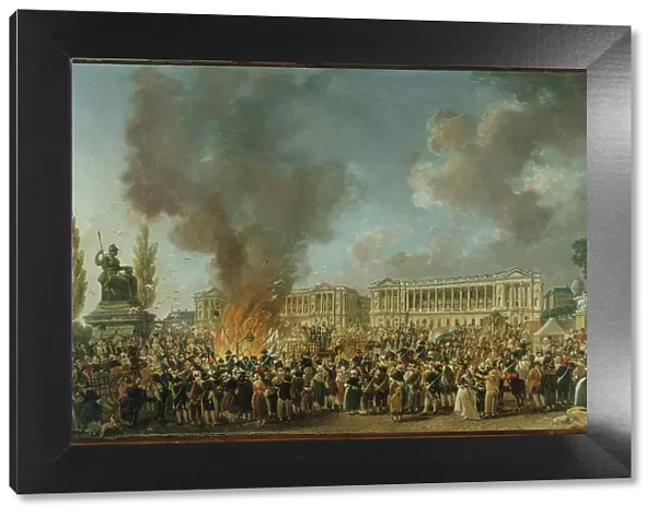 Celebration of Unity and Reunion, on Place de la Revolution, c1793. Creator: Pierre-Antoine Demachy