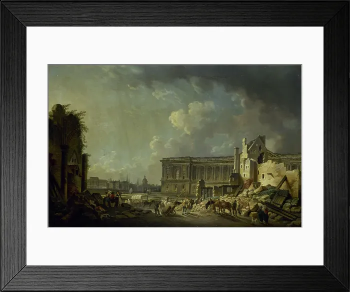 Framed Print : Clearance of the colonnade at the Louvre, c1756. Creator: Pierre-Antoine Demachy Framed Print : Clearance of the colonnade at the Louvre, c1756. Creator: Pierre-Antoine Demachy