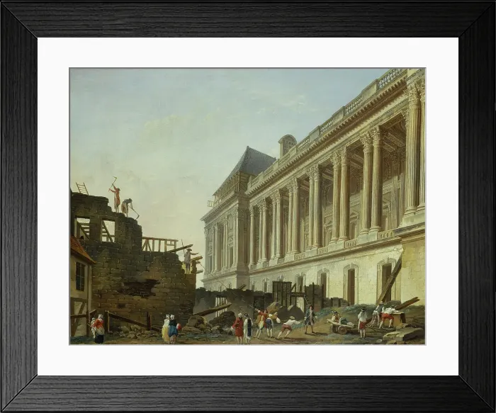 Framed Print : Clearance of the Louvre colonnade, 1764. Creator: Pierre-Antoine Demachy Framed Print : Clearance of the Louvre colonnade, 1764. Creator: Pierre-Antoine Demachy