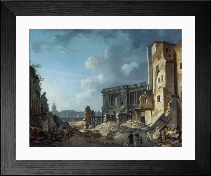 Framed Print : Clearance of the Louvre colonnade, c1755. Creator: Pierre-Antoine Demachy Framed Print : Clearance of the Louvre colonnade, c1755. Creator: Pierre-Antoine Demachy