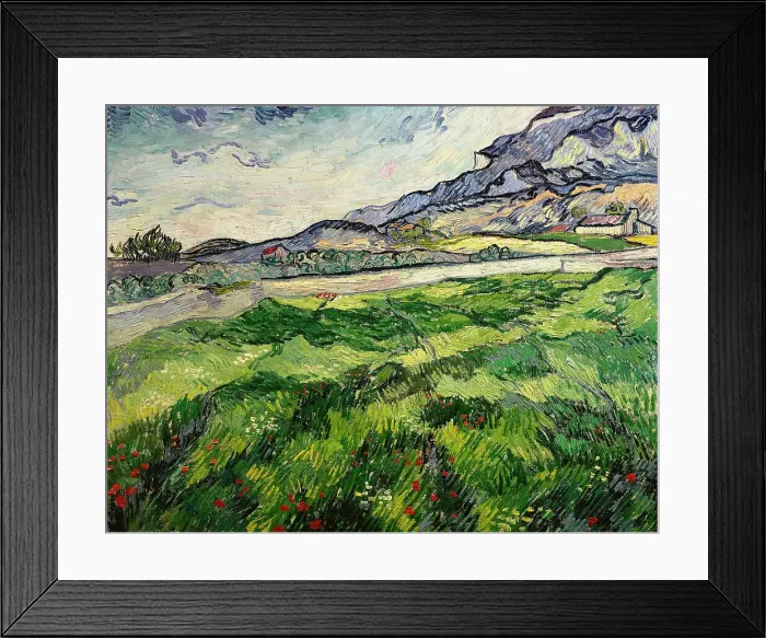 Framed Print : Green wheat field, 1889. Creator: Gogh, Vincent, van (1853-1890) Framed Print : Green wheat field, 1889. Creator: Gogh, Vincent, van (1853-1890)