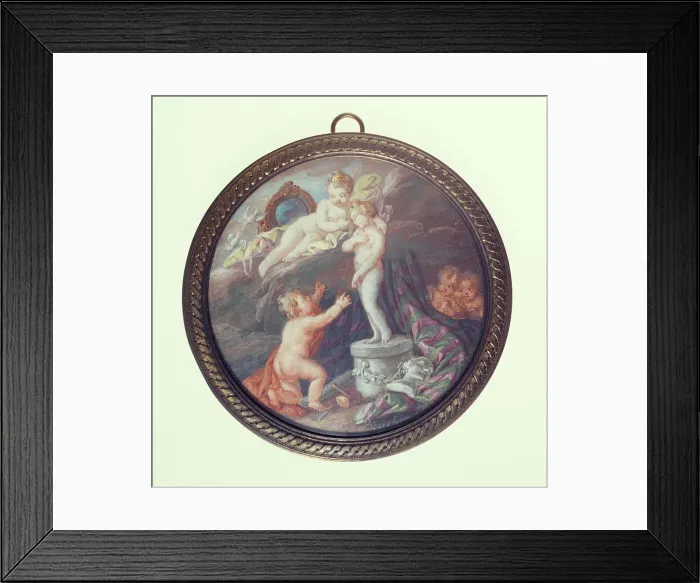 Framed Print : Cherub sculptors, c1850. Creator: Ecole Francaise Framed Print : Cherub sculptors, c1850. Creator: Ecole Francaise