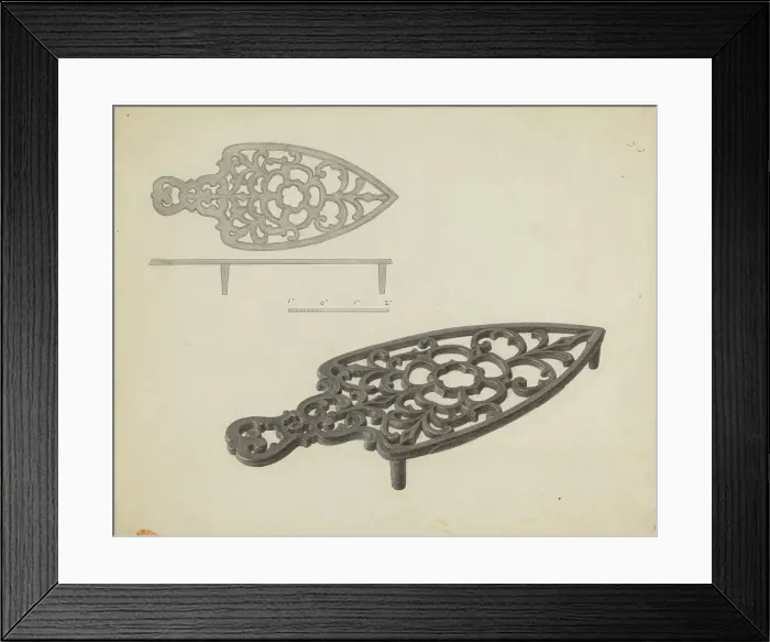 Framed Print : Flat Iron Holder, c. 1939. Creator: Charles Garjian Framed Print : Flat Iron Holder, c. 1939. Creator: Charles Garjian