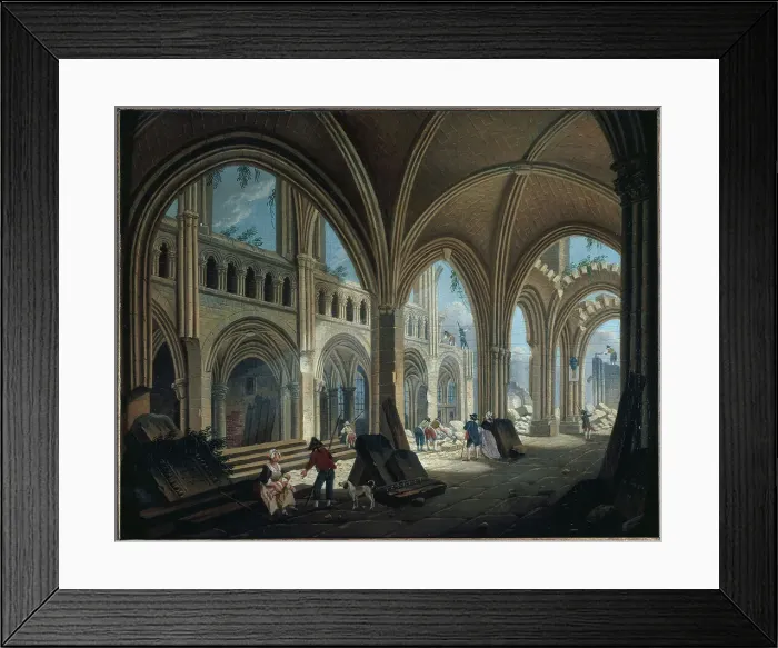 Framed Print : Demolition of Saint-Jean-en-Greve church in 1800. Creator: Pierre-Antoine Demachy Framed Print : Demolition of Saint-Jean-en-Greve church in 1800. Creator: Pierre-Antoine Demachy