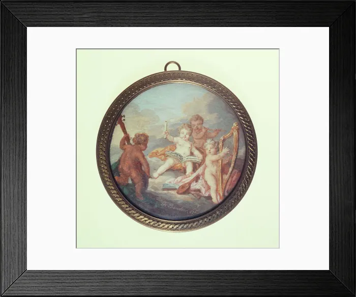 Framed Print : Cherub musicians, c1850. Creator: Ecole Francaise