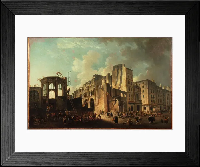 Framed Print : Demolition of Saints-Innocents church, rue Saint-Denis, c1787. Creator: Pierre-Antoine Demachy Framed Print : Demolition of Saints-Innocents church, rue Saint-Denis, c1787. Creator: Pierre-Antoine Demachy