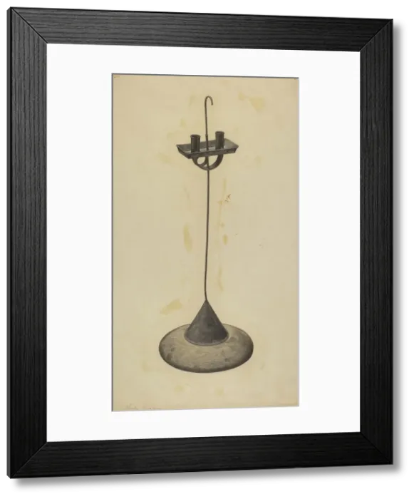 Framed Print : Candlestand, c. 1938. Creator: Charles Garjian Framed Print : Candlestand, c. 1938. Creator: Charles Garjian