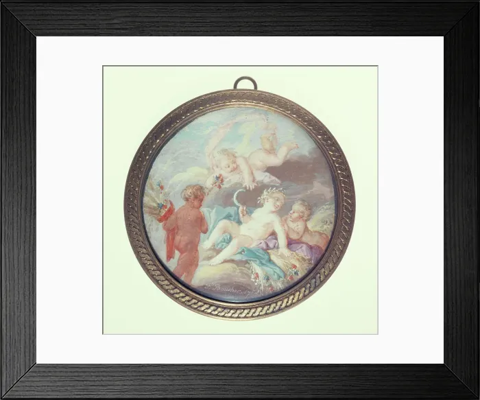 Framed Print : Cherub reapers, c1850. Creator: Ecole Francaise Framed Print : Cherub reapers, c1850. Creator: Ecole Francaise