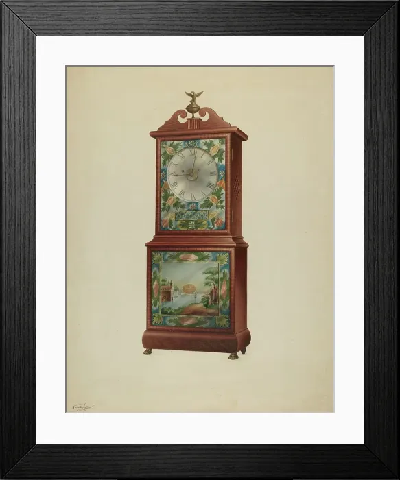 Framed Print : Mantel Clock, c. 1938. Creator: Frank Wenger Framed Print : Mantel Clock, c. 1938. Creator: Frank Wenger