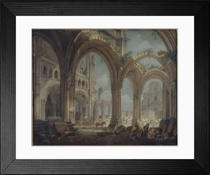 Framed Print : Demolition of the Saint-Jean-en-Grève church in 1800, c1800. Creator: Pierre-Antoine Demachy Framed Print : Demolition of the Saint-Jean-en-Grève church in 1800, c1800. Creator: Pierre-Antoine Demachy