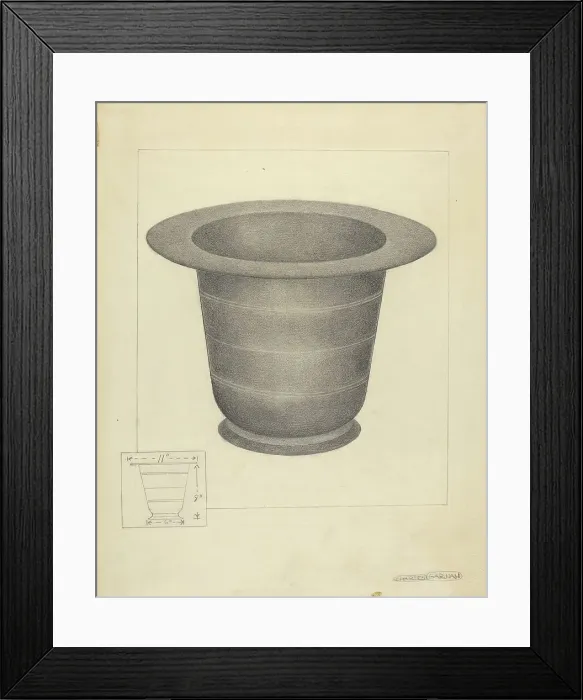 Framed Print : Pewter Commode Form, c. 1939. Creator: Charles Garjian Framed Print : Pewter Commode Form, c. 1939. Creator: Charles Garjian