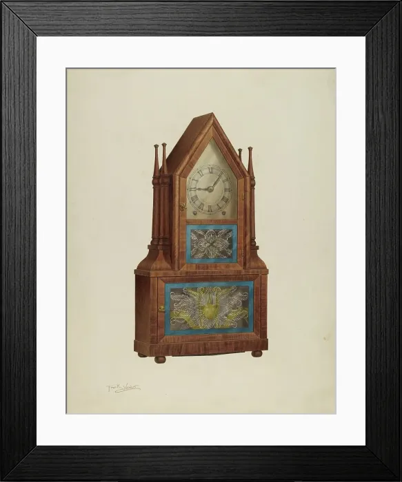 Framed Print : Shelf Clock, c. 1939. Creator: Frank Wenger Framed Print : Shelf Clock, c. 1939. Creator: Frank Wenger