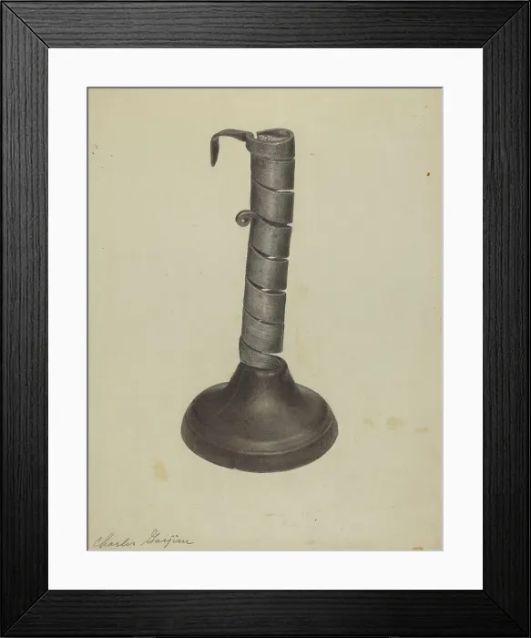 Framed Print : Candlestick, c. 1938. Creator: Charles Garjian Framed Print : Candlestick, c. 1938. Creator: Charles Garjian