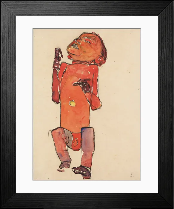 Framed Print : Lying Newborn, 1910. Creator: Schiele, Egon (1890-1918) Framed Print : Lying Newborn, 1910. Creator: Schiele, Egon (1890-1918)