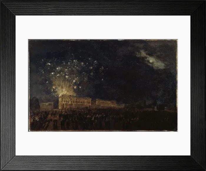 Framed Print : Fireworks on the occasion of the birth of the Duke of Normandy, c1782. Creator: Pierre-Antoine Demachy Framed Print : Fireworks on the occasion of the birth of the Duke of Normandy, c1782. Creator: Pierre-Antoine Demachy