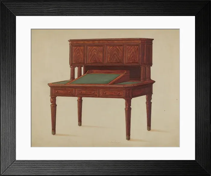 Framed Print : Desk, 1935 / 1942. Creator: Frank Wenger Framed Print : Desk, 1935 / 1942. Creator: Frank Wenger