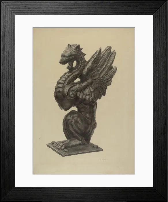 Framed Print : Newel Figure, c. 1939. Creator: Milton Grubstein Framed Print : Newel Figure, c. 1939. Creator: Milton Grubstein