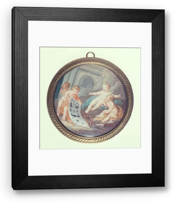 Framed Print : Cherub architects, c1850. Creator: Ecole Francaise Framed Print : Cherub architects, c1850. Creator: Ecole Francaise