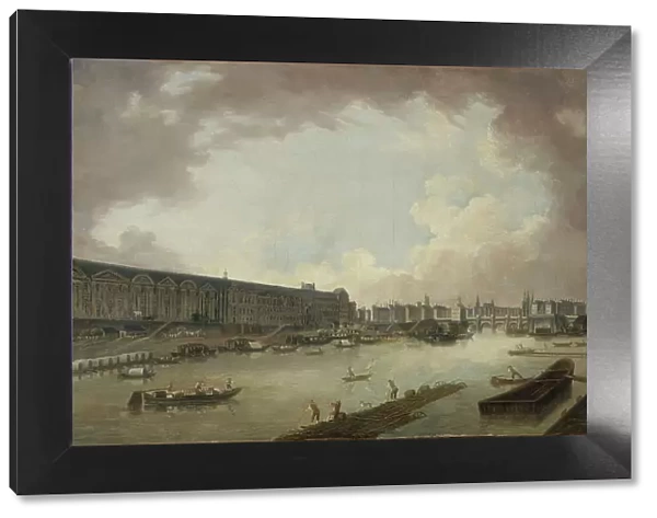 Grande Galerie, the Pont-Neuf and the Ile de la Cite, seen from the Pont Royal, c1775. Creator: Pierre-Antoine Demachy