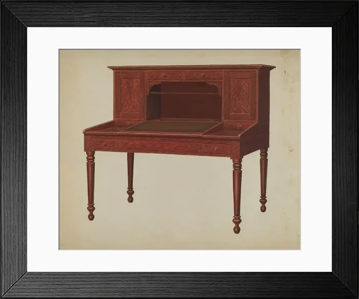 Framed Print : Desk, c. 1937. Creator: Frank Wenger Framed Print : Desk, c. 1937. Creator: Frank Wenger