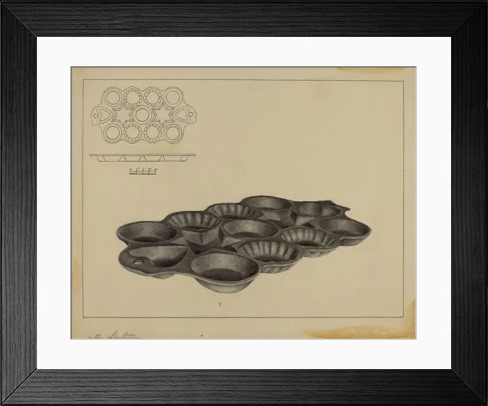 Framed Print : Maple Sugar Mold, c. 1937. Creator: Milton Grubstein Framed Print : Maple Sugar Mold, c. 1937. Creator: Milton Grubstein