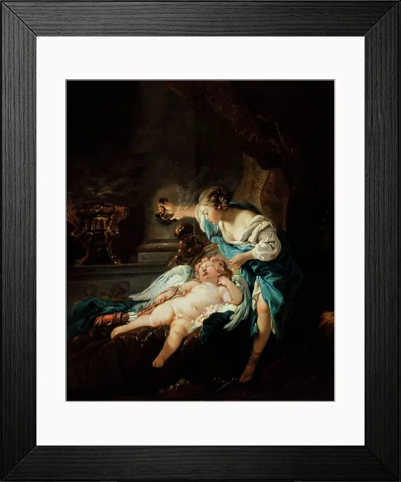 Framed Print : Psyche and Cupid. Creator: Ecole Francaise Framed Print : Psyche and Cupid. Creator: Ecole Francaise