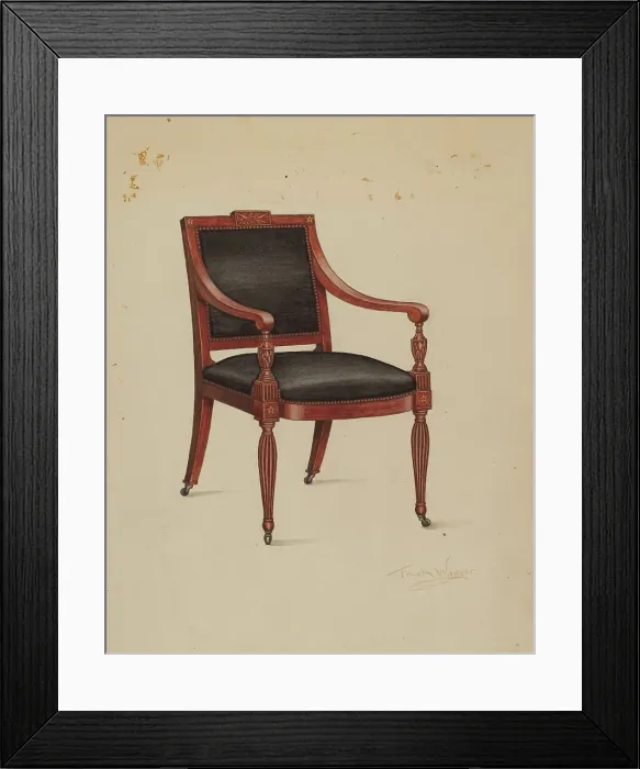 Framed Print : Armchair, 1936. Creator: Frank Wenger Framed Print : Armchair, 1936. Creator: Frank Wenger