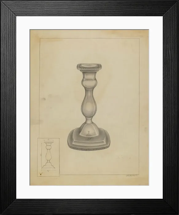 Framed Print : Candlestick, c. 1936. Creator: Milton Grubstein Framed Print : Candlestick, c. 1936. Creator: Milton Grubstein