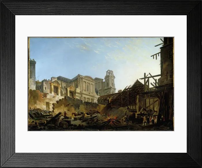 Framed Print : Saint-Germain fair after a fire of the night of March 16 to 17, 1762, c1762. Creator: Pierre-Antoine Demachy Framed Print : Saint-Germain fair after a fire of the night of March 16 to 17, 1762, c1762. Creator: Pierre-Antoine Demachy