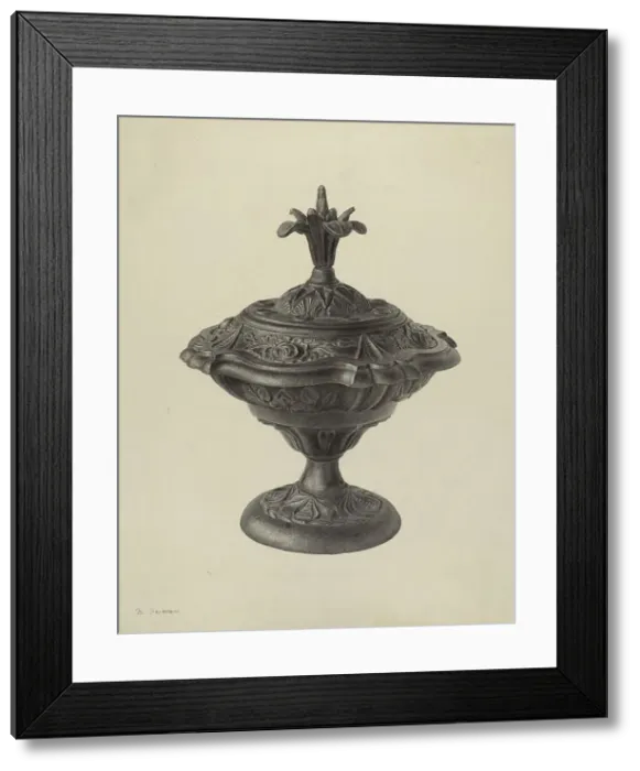 Framed Print : Stove Urn, c. 1939. Creator: Milton Grubstein Framed Print : Stove Urn, c. 1939. Creator: Milton Grubstein