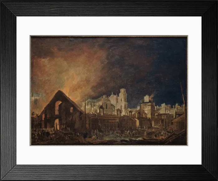 Framed Print : Saint-Germain fair during the fire (night of March 16 to 17, 1762), 1762. Creator: Pierre-Antoine Demachy Framed Print : Saint-Germain fair during the fire (night of March 16 to 17, 1762), 1762. Creator: Pierre-Antoine Demachy