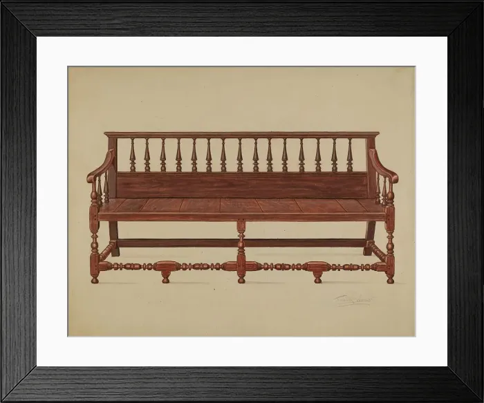 Framed Print : Settee, 1935 / 1942. Creator: Frank Wenger Framed Print : Settee, 1935 / 1942. Creator: Frank Wenger