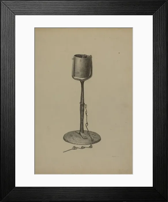 Framed Print : Pennsylvania Fat Lamp, c. 1940. Creator: Milton Grubstein Framed Print : Pennsylvania Fat Lamp, c. 1940. Creator: Milton Grubstein
