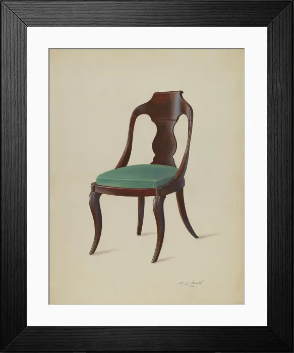 Framed Print : Side Chair, 1936. Creator: Frank Wenger Framed Print : Side Chair, 1936. Creator: Frank Wenger