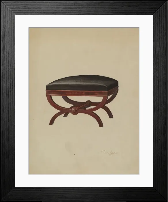 Framed Print : Stool, c. 1937. Creator: Frank Wenger Framed Print : Stool, c. 1937. Creator: Frank Wenger