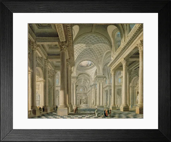 Framed Print : Interior of the Madeleine church after the project of Contant d'Ivry, c1763. Creator: Pierre-Antoine Demachy Framed Print : Interior of the Madeleine church after the project of Contant d'Ivry, c1763. Creator: Pierre-Antoine Demachy