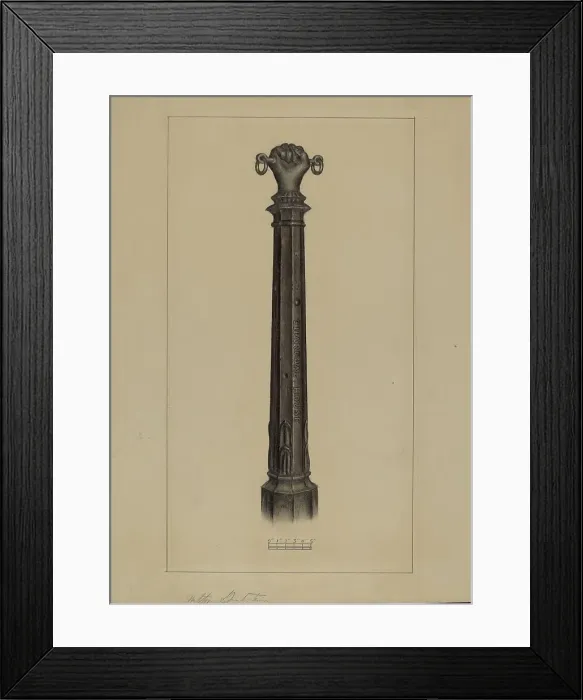 Framed Print : Hitching Post, c. 1937. Creator: Milton Grubstein Framed Print : Hitching Post, c. 1937. Creator: Milton Grubstein