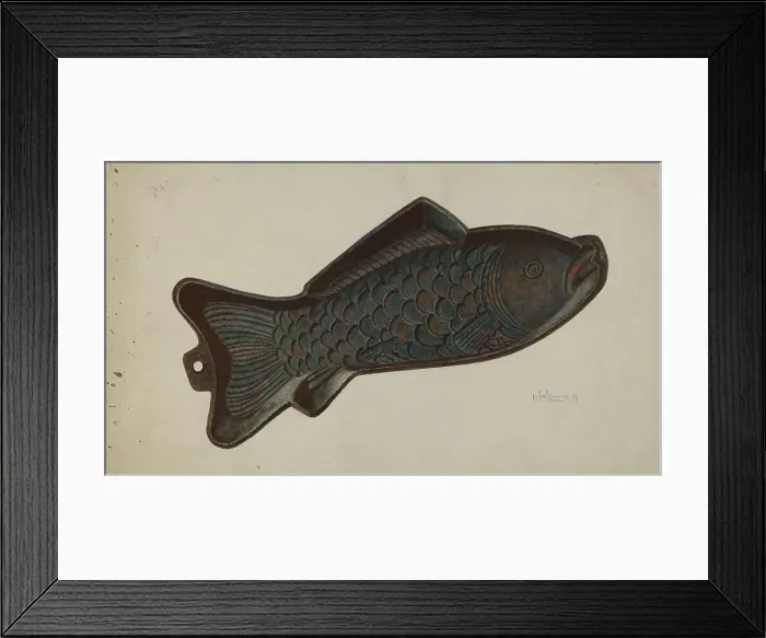 Framed Print : Cast Iron Baking Mold, c. 1941. Creator: Luther D. Wenrich Framed Print : Cast Iron Baking Mold, c. 1941. Creator: Luther D. Wenrich